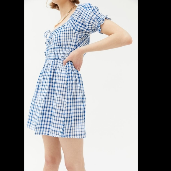 Urban Outfitters Dresses & Skirts - URBAN OUTFITTERS Pixie Milkmaid Blue Gingham Dress